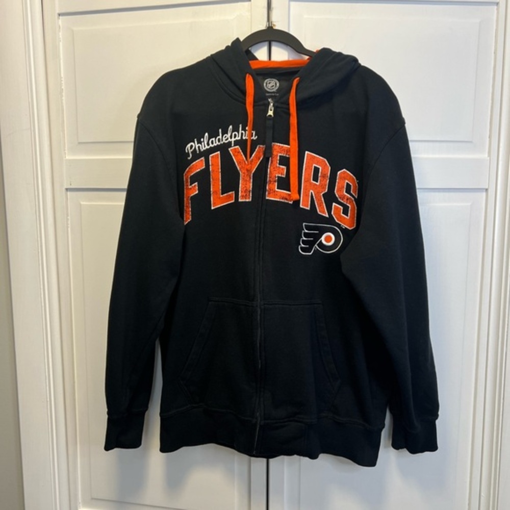 NFL GIII Sports By Carl Banks Philadelphia Flyers Full Zip Sweatshirt W/ Hoodie
